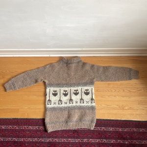 Handmade by Inuit Wool Brown and Cream Knit Sweater